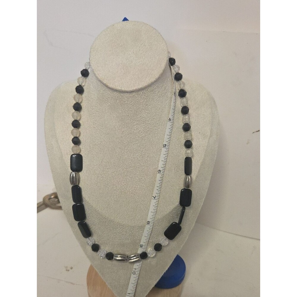 Hand Crafted Black and Silver Beaded Necklace